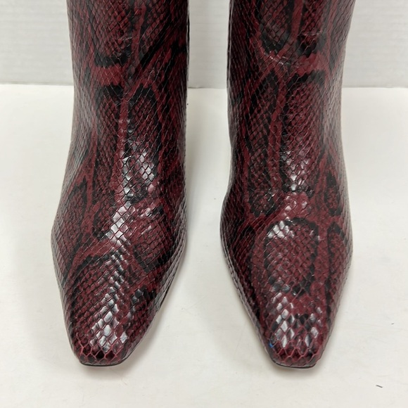 Sam Edelman ‘SAMIRA’ Snakeskin Print Leather Mid Calf Kitten Heeled Boots Size 5 - Picture 3 of 9
